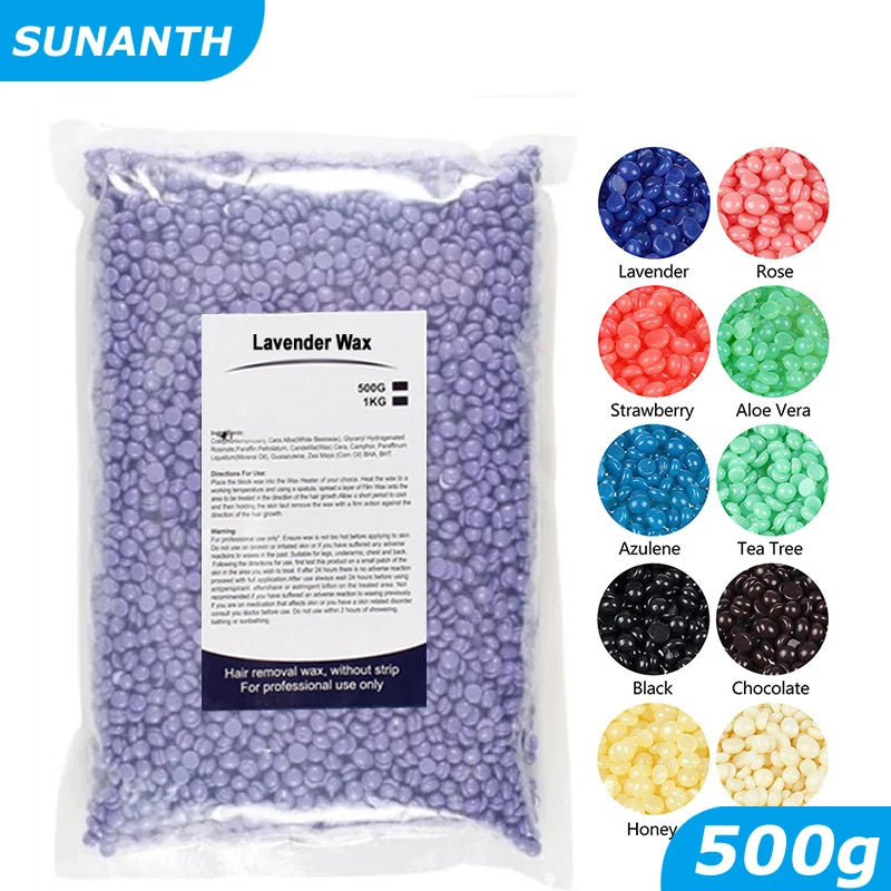 50g/200g/300g/500g Hot Film Painless Waxing Beads Depilatory Wax Beans Hard Wax Bean For Wax Heater Machine Body Hair Removal