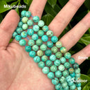 Natural Peru Turquoise 6mm 8mm 10mm A+ Smooth Round Loose Beads For Making Jewelry DIY Necklace Bracelet Wholesale