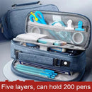 Pen Storage Bag Pencil Case 5 Layer Large Capacity Cosmetic High Quality Study Supplies Simple Student Stationary Boxes