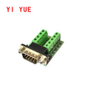 D-Sub 9pin Solderless Connectors DB9 RS232 Serial to Terminal Female Male Adapter Connector Breakout Board Black+Green