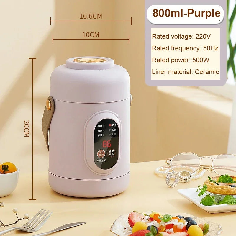 Electric Kettle Rice Cooker Lunch Box Portable Mini Soup Stew Slow Cooking Pot Porridge Food Steamer Noodles Pasta Heater Hotpot