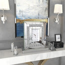 Artloge Desk Clock 30x9.6x33cm Silver Glass Table Clock Mirrored Crushed Diamond Edge for Living Room, Bedroom Decor