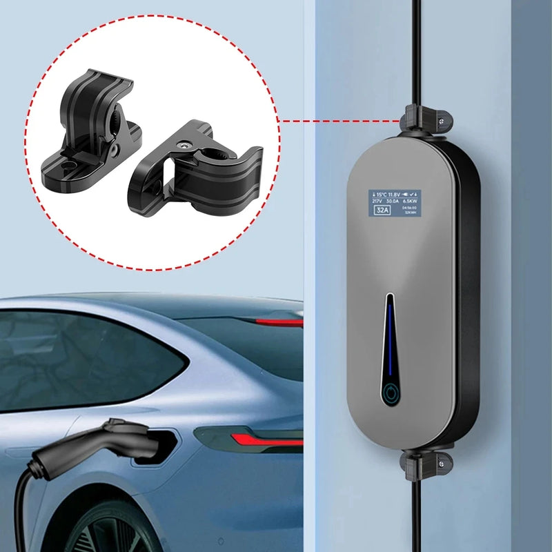 TAYSLA EV Charger Holder Wall-Mount Electric Vehicle Charging Cable Holder Holster Dock for Electric Cars J1772 TYPE 2 GBT Tesla