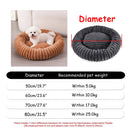 Round Dog Bed Winter Warm Cat Bed Plush Basket for Dog Washable Pet Bed for Small Medium Large Dog Sofa Cat