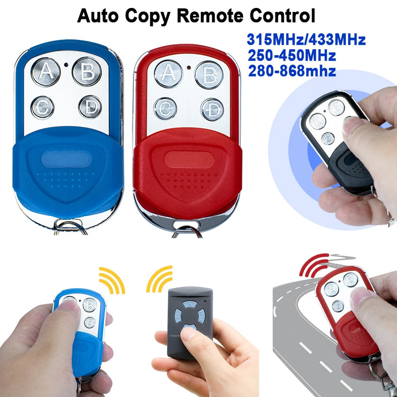 Multi Frequency Remote Control Duplicator 280-868MHz Fixed & Rolling Code 433.92MHZ Garage Gate Controller Handheld Transmitter