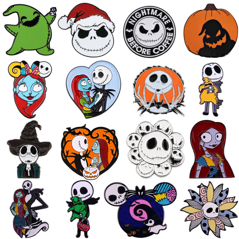 The Nightmare Before Christmas Pin Halloween Pumpkin Pin Badge Women's Brooch Jeans Brooches Enamel Clothing Jewelry Accessories