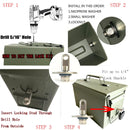 50 Cal Ammo Box Can Steel Gun Lock Hardware Kit Ammunition Gun Safe Box Military Army Case Bolt Set 40mm Pistol Bullet Storage