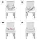1PC Stretch Dining Chair Cover Jacquard Spandex Chair Slipcovers Elastic High Back Sloping Armchairs Cover for Hotel Kitchen