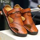 Men's Summer Leather Sandals Comfortable Massage Fashion Casual Non-slip Breathable Trendy Waterproof Wear-resistant Large Size