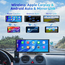 ESSGOO 10.26" Wireless CarPlay & Android Auto Dash Cam ADAS 4K DVR Bluetooth Audio AUX GPS Navigation Dashboard Video Recorder