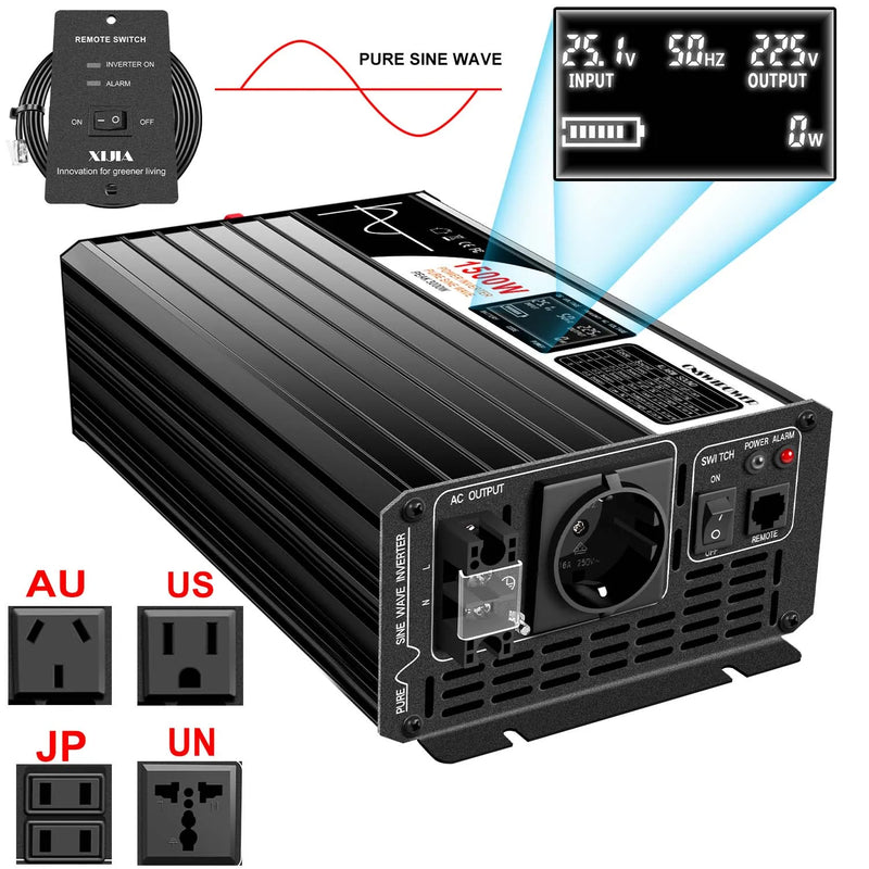 Swipower 1500W inverter 12v 220v pure sine wave solar power inverter DC 24V 48V to AC 110V with remote control