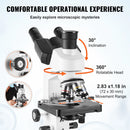 SucceBuy Compound Trinocular Microscope 40X-2500/40X-5000X Magnification Lab Microscope w/ LED Illumination & External Interface