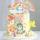 Unicorn Rainbow Cake Decorations with Rainbow Stars Unicorn Ballons Happy Birthday Cake Decorations for Boys Girls Kids Birthday