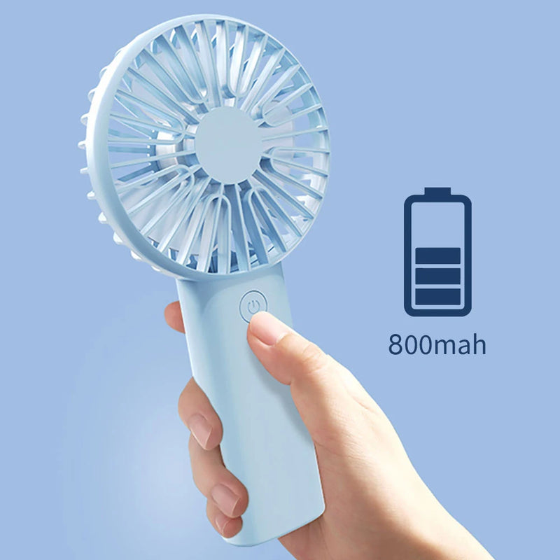 Simple Portable Mini Fan Handheld USB Rechargeable Electric Fan Desktop Air Cooling Fan Outdoor Travel Home Hand Fans