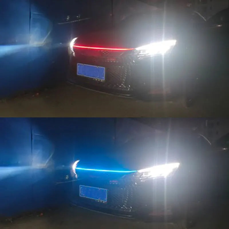 150CM 180CM Scan Starting LED Car Hood Light Daytime Running Light Universal Flexible Dynamic Car DRL 12V Ambient Light