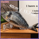 40cm Simulation Fish Plush Toy Stuffed Animal Piranha Perch Cat Toy Parent-child Interactive Game Cute Sofa Pillow for Kids Gift