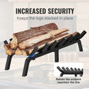 SucceBuy Fireplace Log Grate Fireplace Grate with 6 Legs 3/4’’ Solid Powder-coated Steel Bars Log Firewood Burning Rack Holder