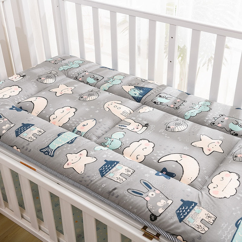 Crib Mattress Toddler Bed Mattress Pad Double Sides Cotton Mesh Baby Bedding Set  Boys Girls Infant Bed Set 120x60cm