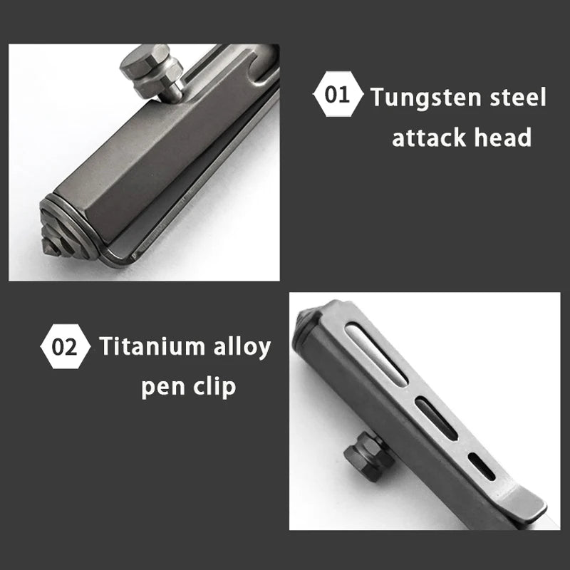 Multi-Function Titanium Tactical Pen Gel Ink Ballpoint Pen Self Defense Writing Tools Emergency Glass Breaker Survival Supplies