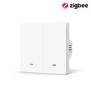 2000W Tuya EU UK Smart Zigbee Light Switch Push Button No/With Neutral Wire Switch Smart Life Via Alexa Google Home Yandex Alice