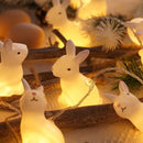 Easter Bunny String Lights Rabbit Shaped Fairy Lights Battery Operated Home Party Decor Night Lamp Bedroom Outdoor Decoration