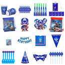 Cartoon Captain America Theme Disposable Tableware Set Birthday Party Dress up Balloon Decoration Baby Shower Background Cloak