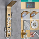 LED Light Shower System Bath Shower Column Black Rain Waterfall Shower Panel Bidet Faucet with Handshower Massage Jets Spout