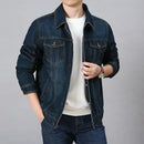 casual denim jacket, spring and autumn style Jeans Coat for Men Light Denim jacket, men's multi bag retro denim jacket