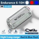 Smiling Shark JD007 Rot Blau Stroboskop Polizei Warnleuchte USB wiederaufladbare Taschenlampe Schulterclip Blinkend Outdoor