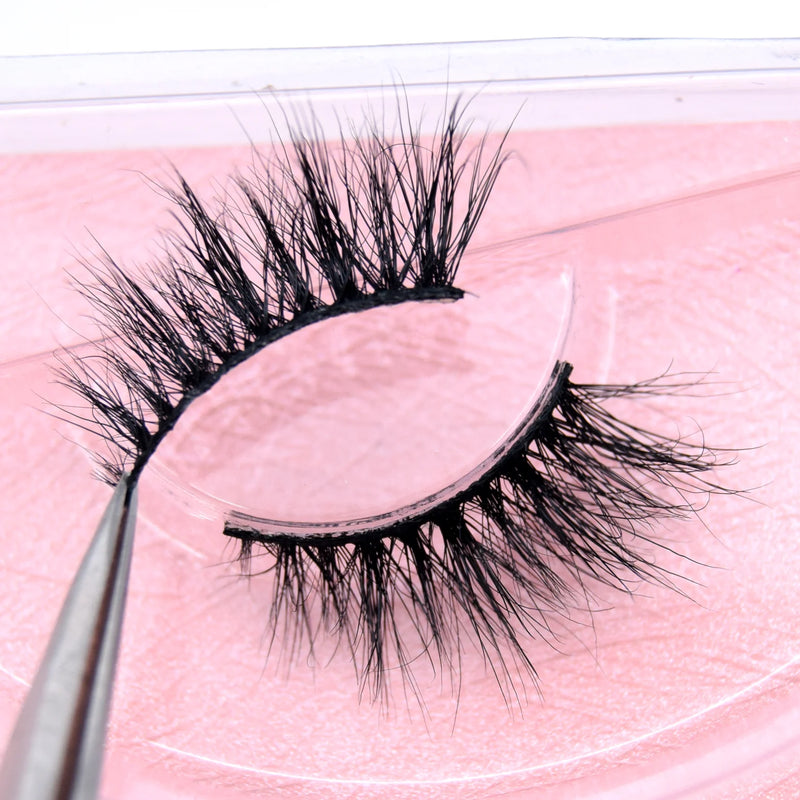 Visofree Half Mink Lashes Make Up False Eyelashes Hand Up Natural Long Mink Lashes Cruelty Free Crisscross Mink Fake Eyelashes