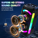 FanFun Wireless Bluetooth Speaker, Karaoke Machine with 2 Microphones, Home Karaoke Party Speaker with Led Light