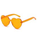 FOENIXSONG Herz-Sonnenbrille für Damen Herren randlose Brille UV400 weiblich Pink Grün Gelb Blau Orange Lila Braun Sonnenbrille