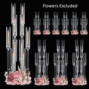 10Pcs Acrylic Candelabra 10 Arm Clear Candle Holder Wedding Table Centerpiece Home Decoration