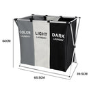 Large Laundry Basket Three Foldable Grid Organizer Basket Dirty Clothes Toys Organizers Home Laundry Basket Storage Sorter Bin