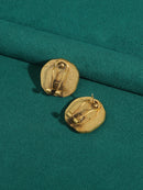 Vintage Style Gold Plated Ancient Coins Stud Earrings For Woman Round Button Shape Luxury Quality Jewelry Designer Gift 2026