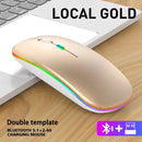 LED Wireless Mouse Rechargeable Silent Bluetooth-compatible Mouse Portable Dual Mode Computer Mice for Laptop Desktop MacBook
