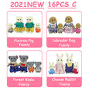 Easter Bunny 10-18Pcs Forest Family Miniture Animals Doll Toy Simulation 1:12 Reindeer Panda Figure Girl Dollhouse Birthday Gift