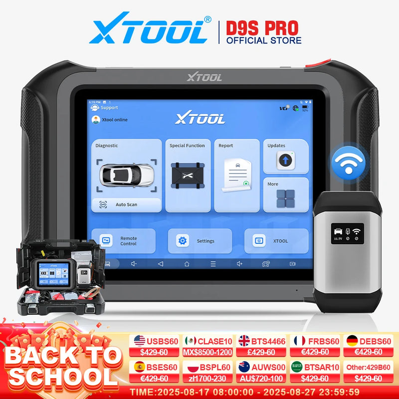 XTOOL D9S PRO D9SPRO Car Diagnostic Tools ECU Programming/Coding Automotive Scanner 45+ Services CANFD DOIP Topology PK D9 PRO