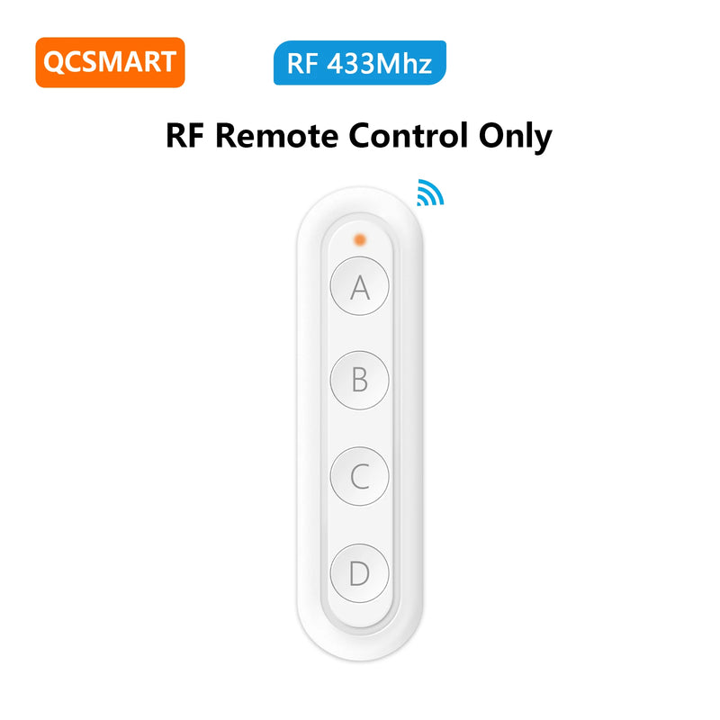 QCSMART Wireless RF 433Mhz 110-220V 16A Light Swich Relay Module Small Device with 4 Button Remote Controller