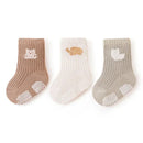 3Pair Newborn Baby Sock Children Boy Girl Kid Autumn Warm Breathable Non Slip Stocking Solid Fashion Socken Clothes Accessories