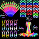 260PCS Glowing Party Set Decorations Neon Light Carnival Party, Suitable for Glow-in-the-Dark Wedding Party Accessories, Concert