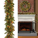 6FT/9FT Christmas Red Fruit Illuminated Rattan PVC Material Lighting Lighting Fairy Pine Fireplace Stair Door Decorative Garland