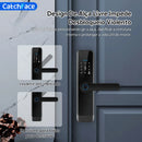 Tuya Silver Smart Türschloss Portugiesische Sprachausgabe Sicheres Digitales Elektronisches Schloss Bluetooth APP Fingerabdruck Passwort RFID Entsperren