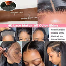 46 44 Inch Bone Straight Lace Frontal Human Hair Wigs Brazilian 250 Density 13x6 13x4 Transparent HD Lace Front Wigs For Women