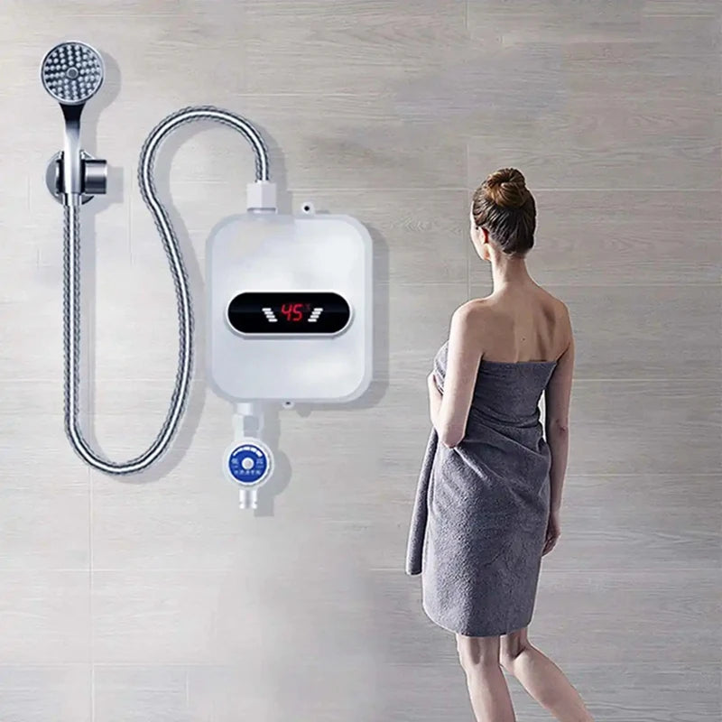 Instant Water Heater Shower Bathroom Faucet Plug Hot Water Heater 3500W Digital Display For Country House