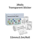 3 Rolls Thermal Paper for T02 Mini Printer, 53mm 2" Size M832 Thermal Paper, For T02 M832 M833 M834 width 53mm Portable Printer