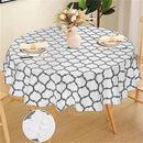 Olanly Waterproof Tablecloth Heat-Resistant 60inch Round PVC Table Cloth Wedding Kitchen Dining Desk Moroccan Table Coat Cover