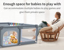 2026 Baby Playpens Light Gray Corralito for Baby Playground with Pull Ring Child Safety Barrier Fence Ball Box Game Playpen