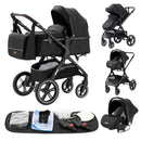 Luxury Baby Stroller 3 in 1 Portable Travel Baby Carriage Fold Pram High Landscape Aluminum Frame Newborn Infant Stroller