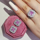 2026 New Arrivals Luxury 2pcs Silver Color Cz Dubai Jewelry Set Ring and Earring for Women Wedding Party Lady Gift Jewelry J5968